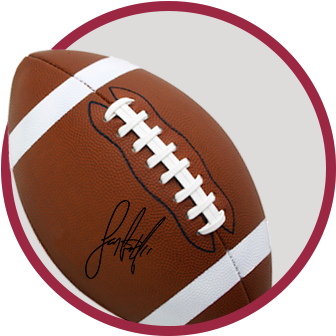 Football Signed By Cardinals Wide Receiver Larry Fitzgerald - Personalized Football Christmas Ornament (round) (375x375), Png Download