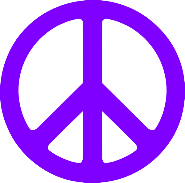 Purple Peace Sign Png (600x591), Png Download