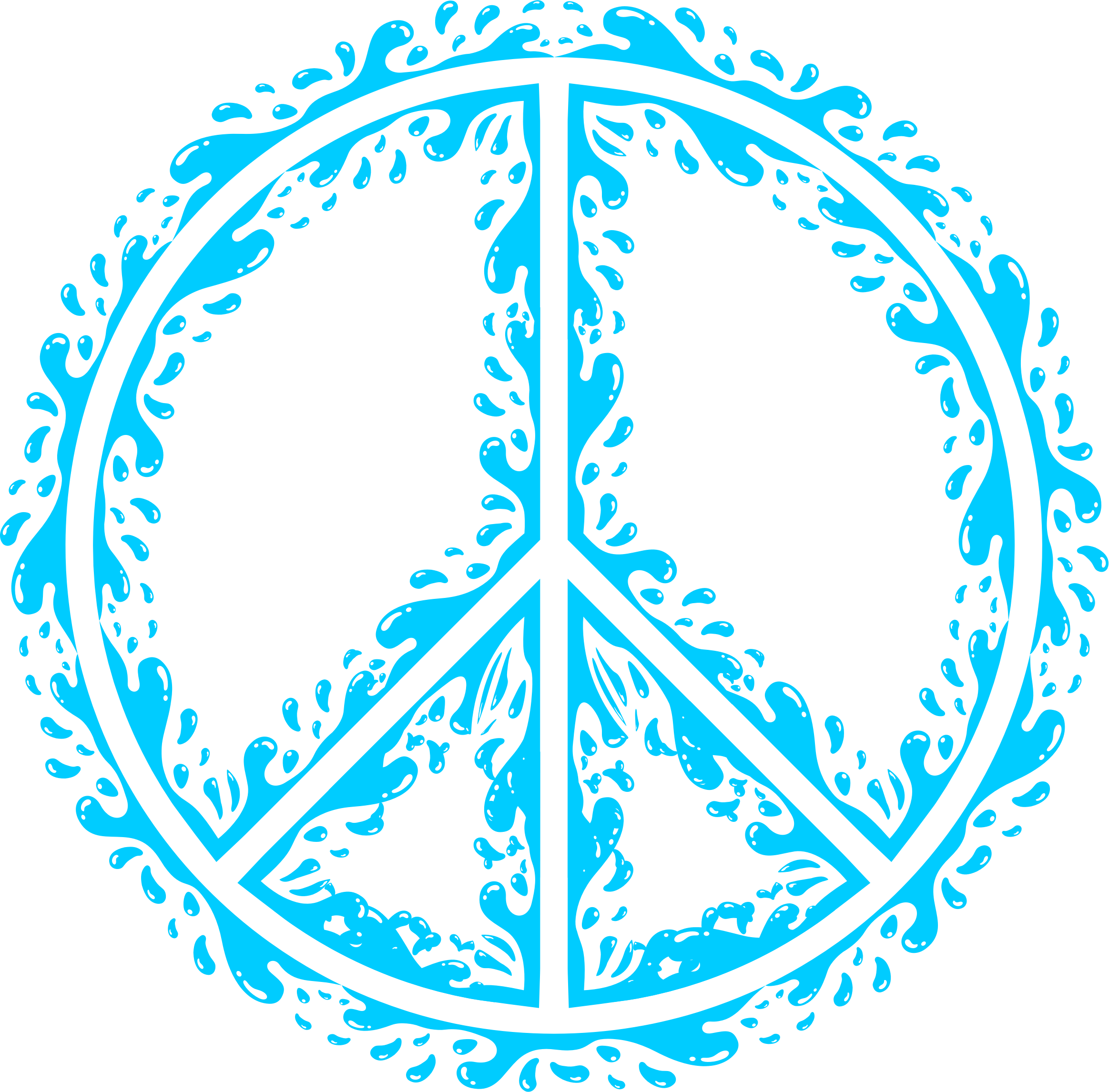 This Free Icons Png Design Of Aqua Peace Sign (2327x2292), Png Download