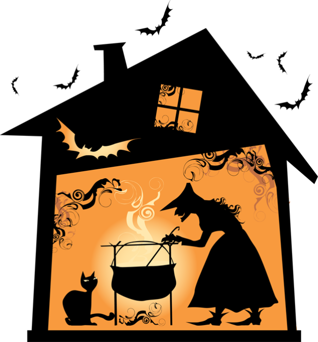 28 Collection Of Witch House Clipart - Clip Art Witches House (640x687), Png Download