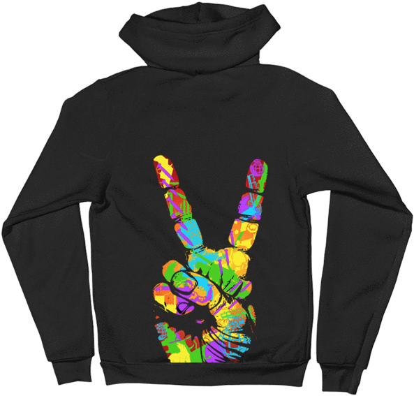Peace Sign Zip Unisex Hoodie - Hoodie (600x600), Png Download