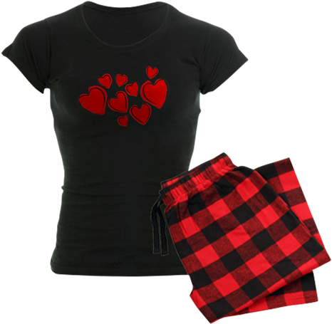 Hearts Pajama Set - Funny Women's Christmas Pajamas (480x480), Png Download