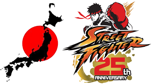 Japan And Los Angeles Street Fighter 25th Anniversary - Street Fighter Anniversary Logo (521x278), Png Download