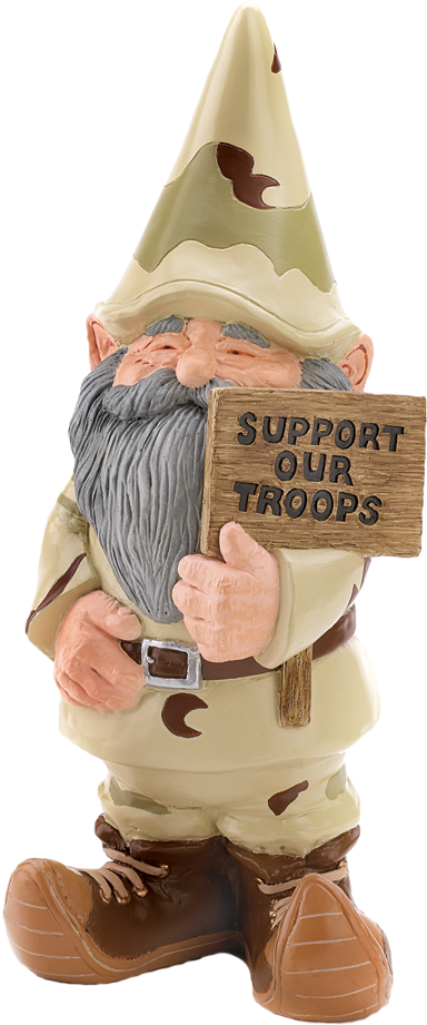Support Our Troops Gnome (392x928), Png Download