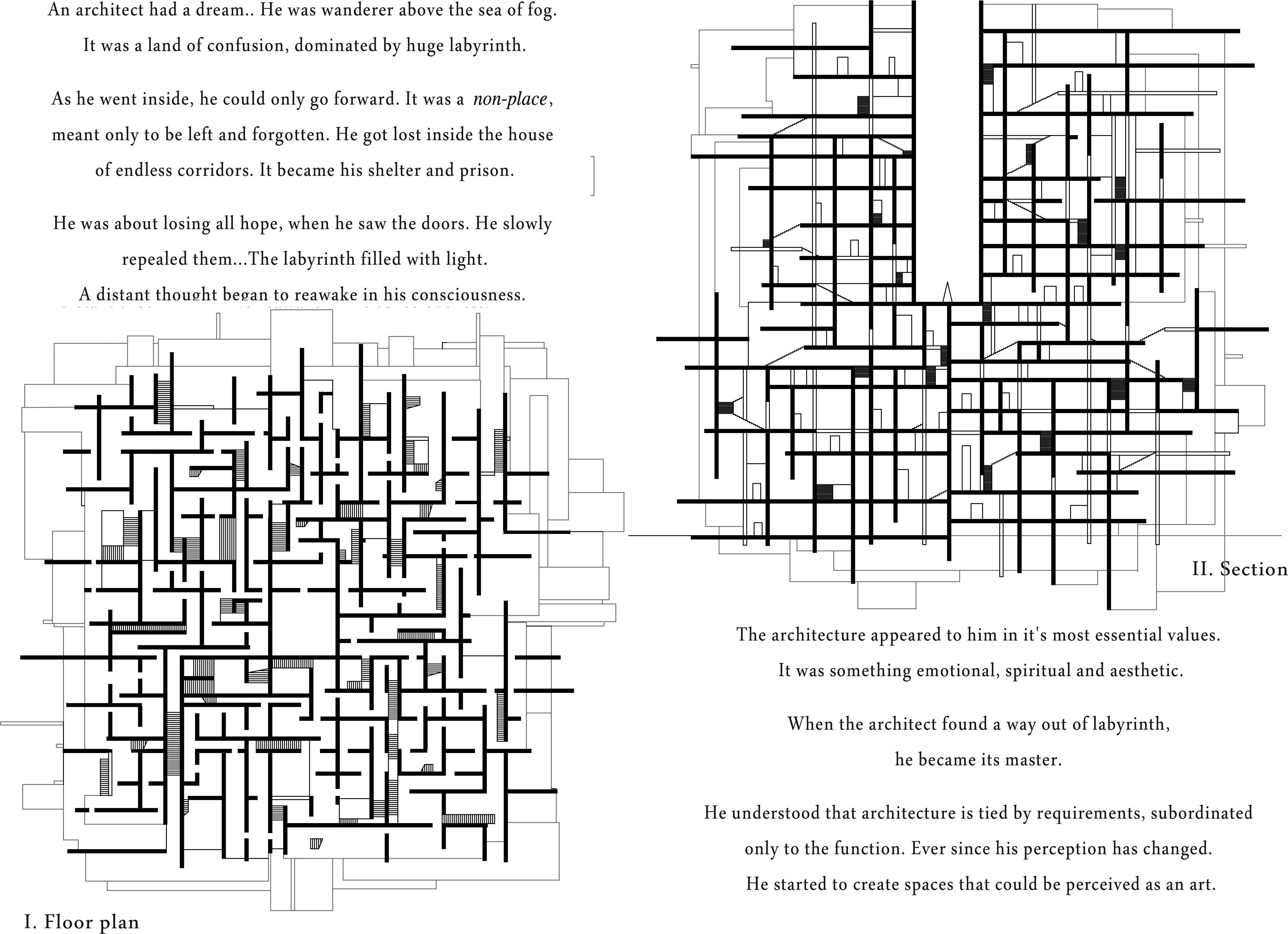 Section And Plan Of House Without Function - Diagram (4573x3442), Png Download