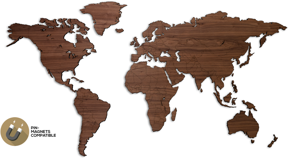 Mapawall - World Map (1000x556), Png Download