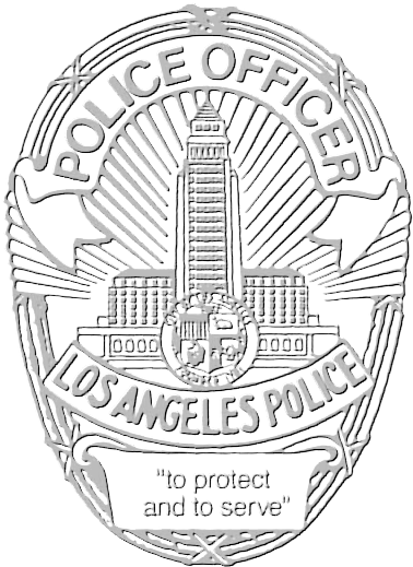 Clovis Galletta - Lapd Badge Black And White (436x546), Png Download