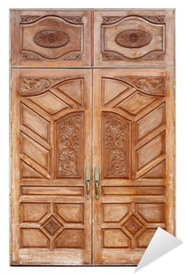 Wooden Door With Ancient Texture On White Background - Door (400x400), Png Download