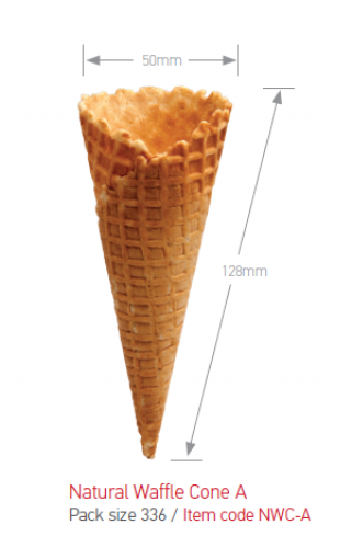 Natural Waffle Cone E Natural Waffle Cone A - Ice Cream Cone (500x500), Png Download