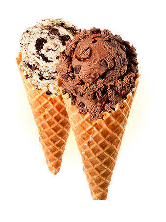 Two Ice Creame Cones - Brusters Ice Cream Cone (339x451), Png Download