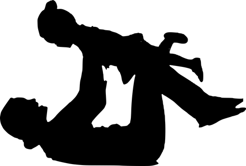 Silhouette, Child, Playing, Mother 👉 If You Find This - Silhueta Mãe E Filha Png (502x340), Png Download