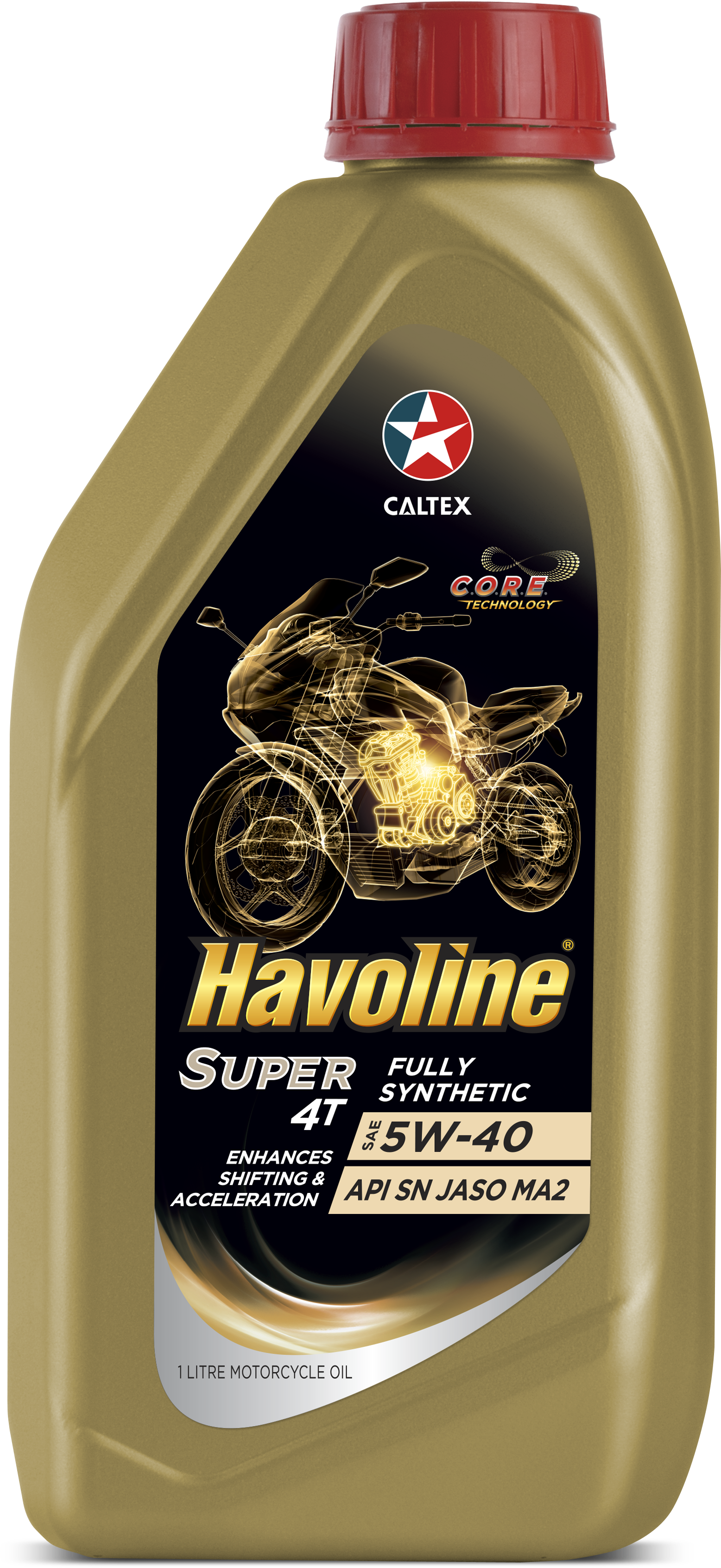1l Hs4tfs Sae5w40 - Caltex Havoline Supermatic 4t (2126x3661), Png Download
