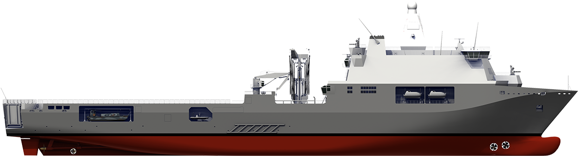 The Damen Joint Support Ship Fulfils The Operational - Navy Ship Side View (1300x575), Png Download