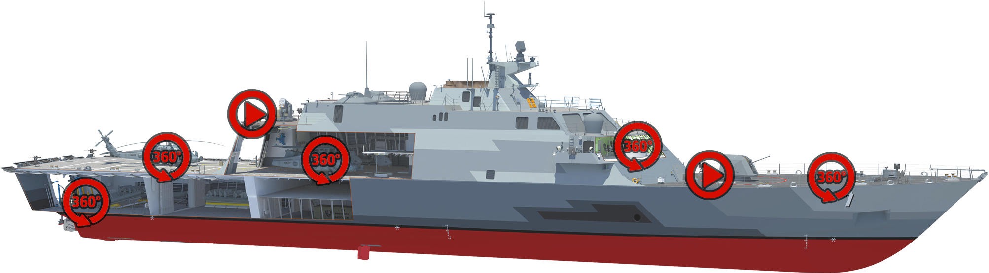 Freedom Class Lcs Cutaway (2048x607), Png Download