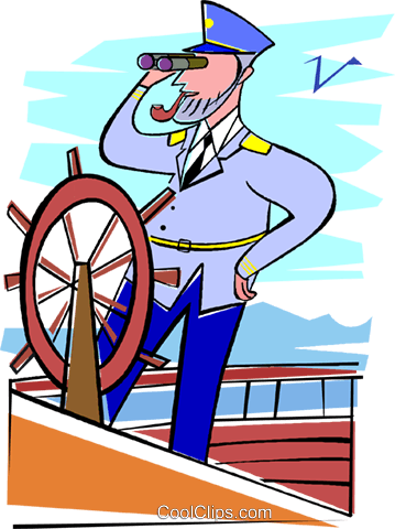 Captain, Ship, Navy, Sailing Royalty Free Vector Clip - Как Нарисовать Капитана Корабля (359x480), Png Download