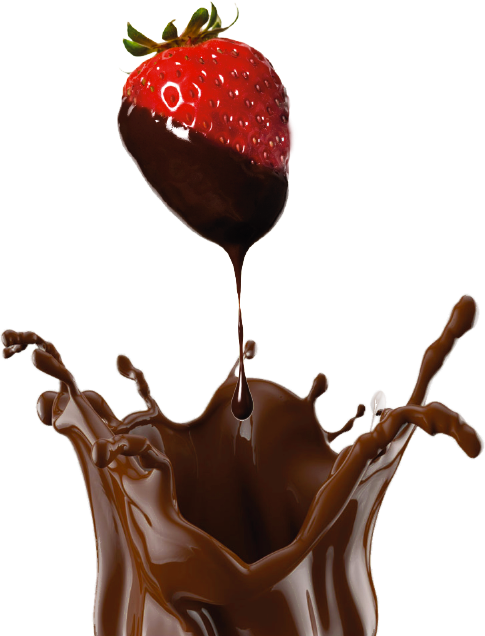 Photo Of A Strawberry Covered With Chocolate - Chocolate Milk Hd Png (485x636), Png Download