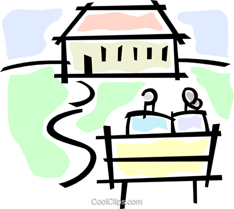 Two People Sitting On A Bench Royalty Free Vector Clip (480x428), Png Download
