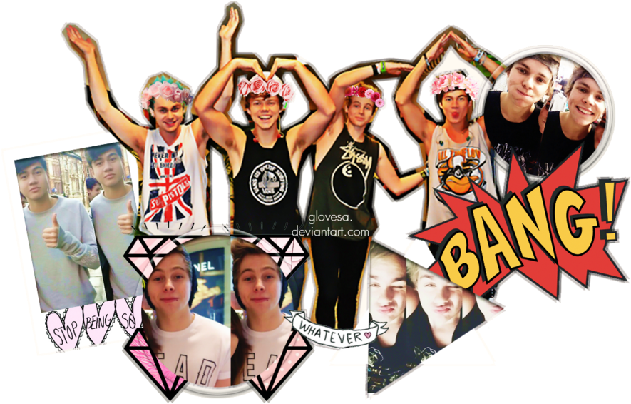 5sos Collage Png (1024x576), Png Download