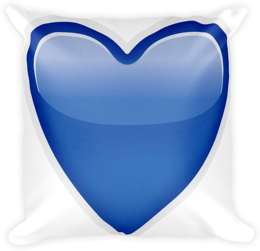 Emoji Pillow - Blue Heart - Blue Heart Emoju Png (1000x1000), Png Download