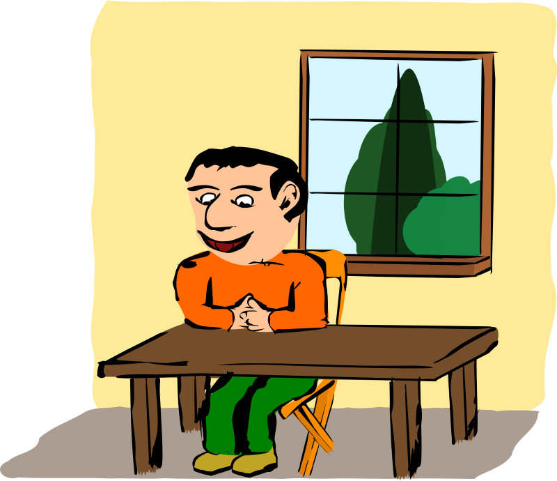 Medium Image - Sitting At The Table Clipart (800x690), Png Download