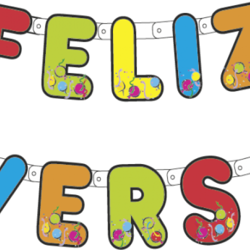 Artigos Para Festa - Feliz Aniversario Em Letras Grandes Para Imprimir (500x500), Png Download