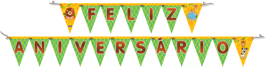 Faixa Feliz Aniversário Safari - Feliz Aniversario Tema Safari (990x990), Png Download