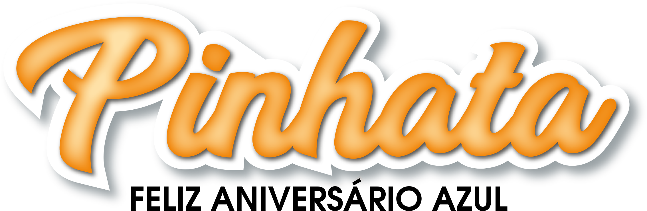 Pinhata Feliz Aniversário Azul - Placa De Feliz Aniversário Png (2268x741), Png Download