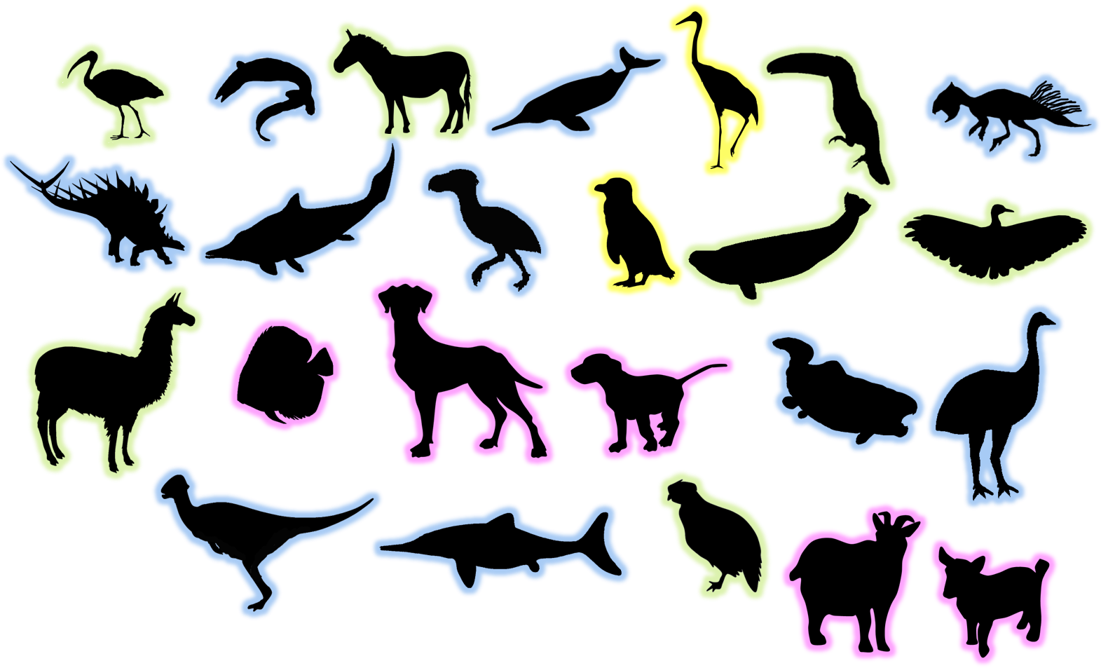 Boer Goat Silhouette N2 - Llama Silhouette (1585x961), Png Download