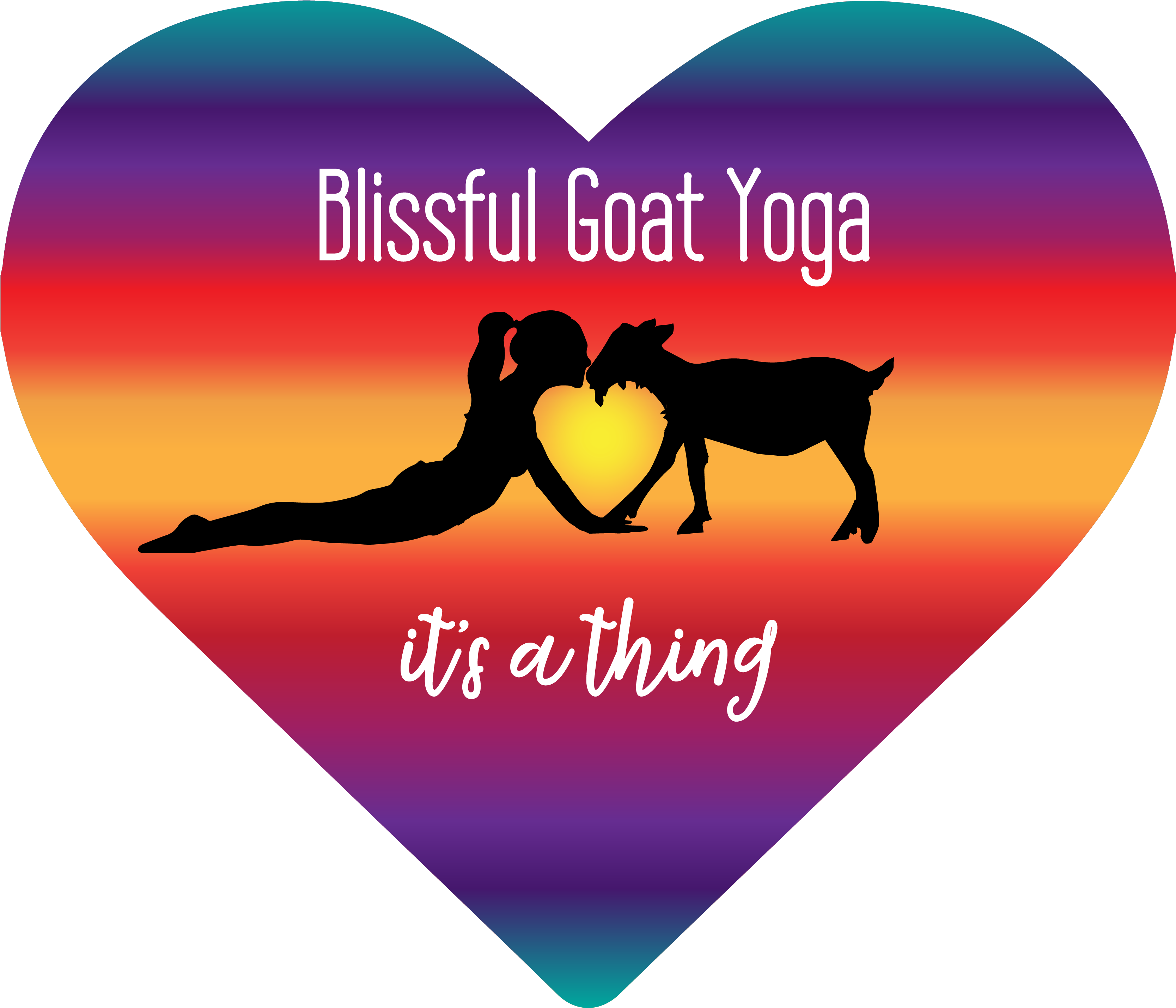 Blissful Goat Yoga Private Class - Silhouette (3615x3083), Png Download