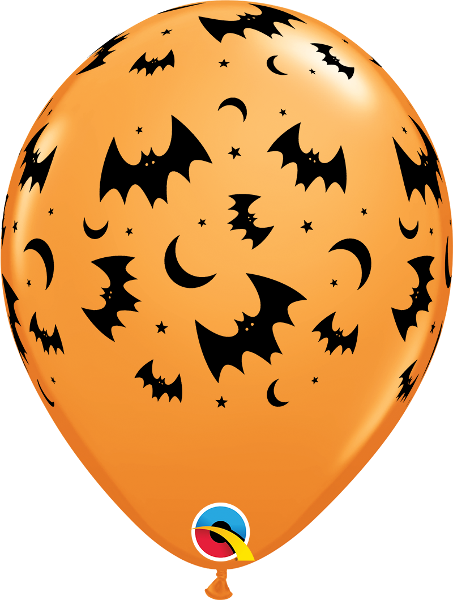 Flying Bats & Moons Balloons - Single Source Party Supplies 11 Flying Bats Moons Latex (453x600), Png Download