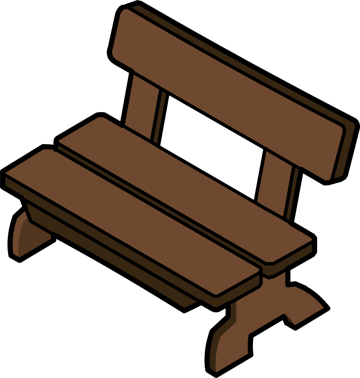 Station Bench - Club Penguin Bench (1477x1553), Png Download