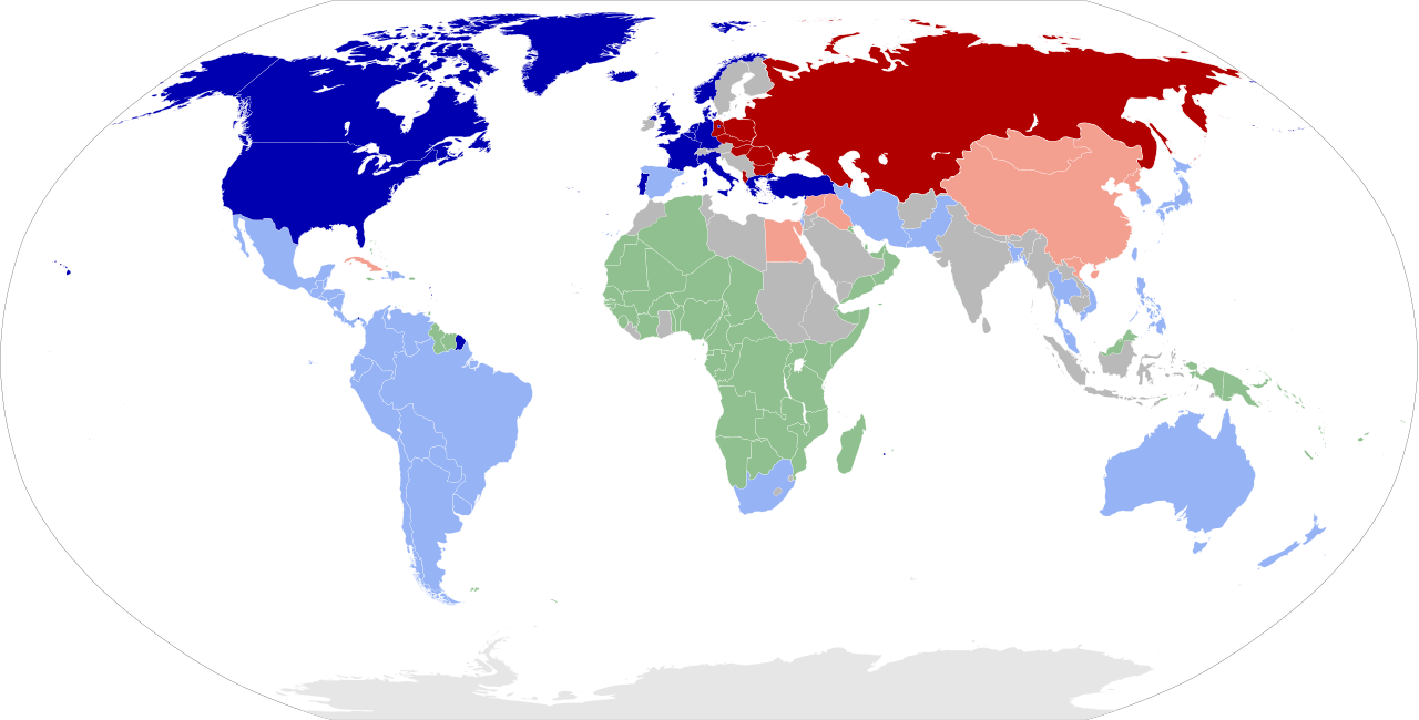 Cold War Map - Countries In The World That Drive (1280x650), Png Download