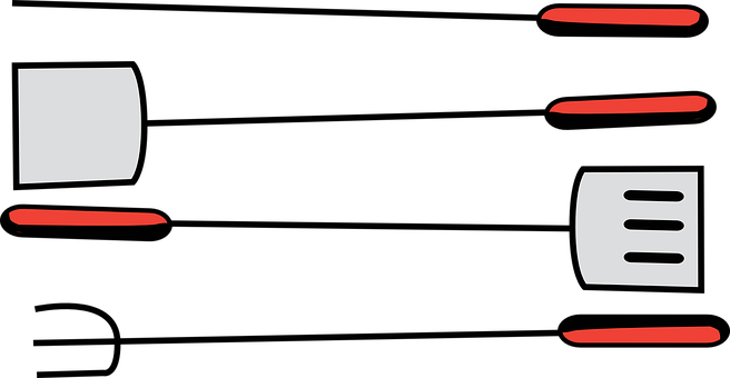 Grill Tools Bbq Grill Barbecue Cooking Sum - Bbq Tools Clipart (656x340), Png Download