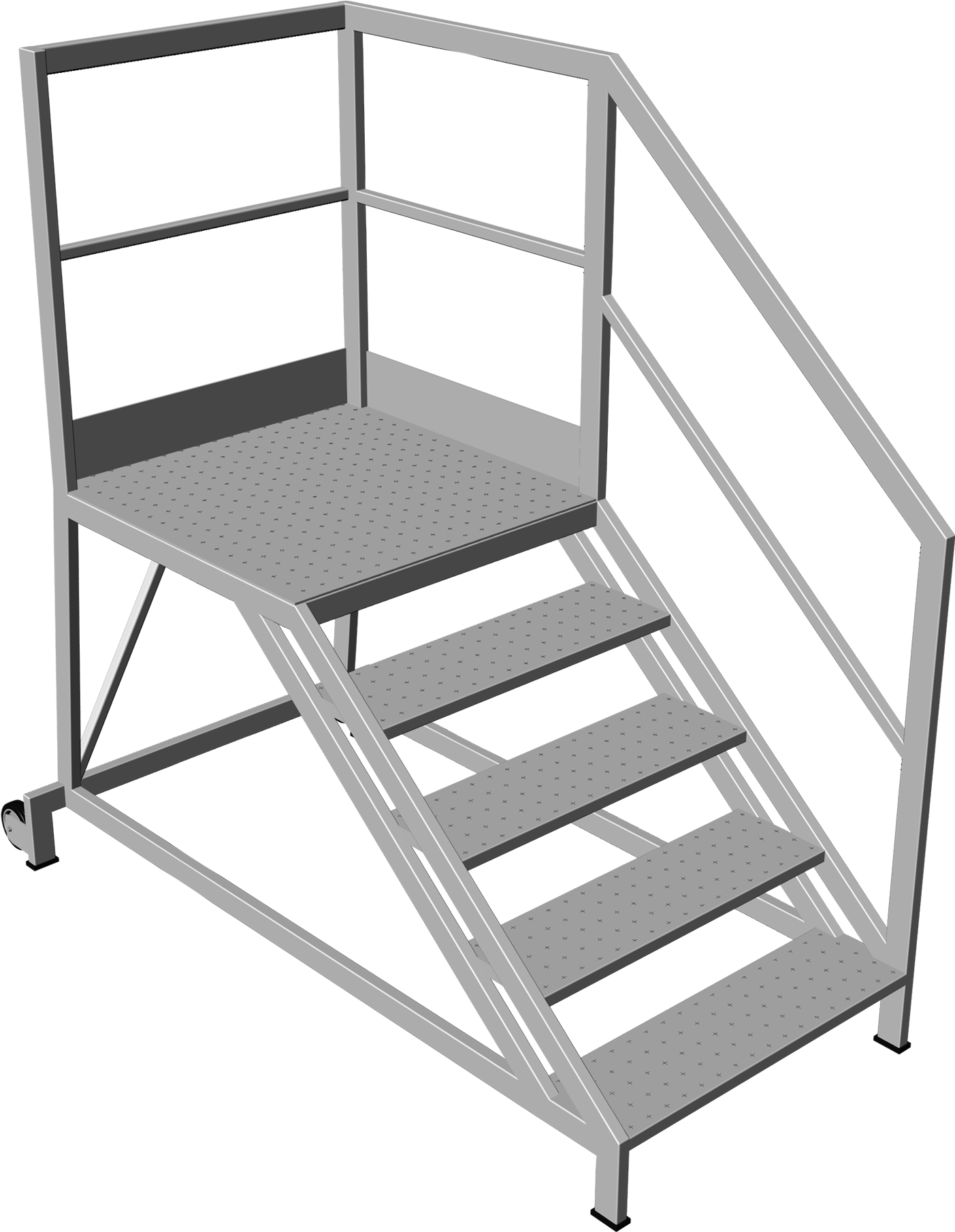 Ladder With Protection On Front And One Side - Stairs (3425x2479), Png Download