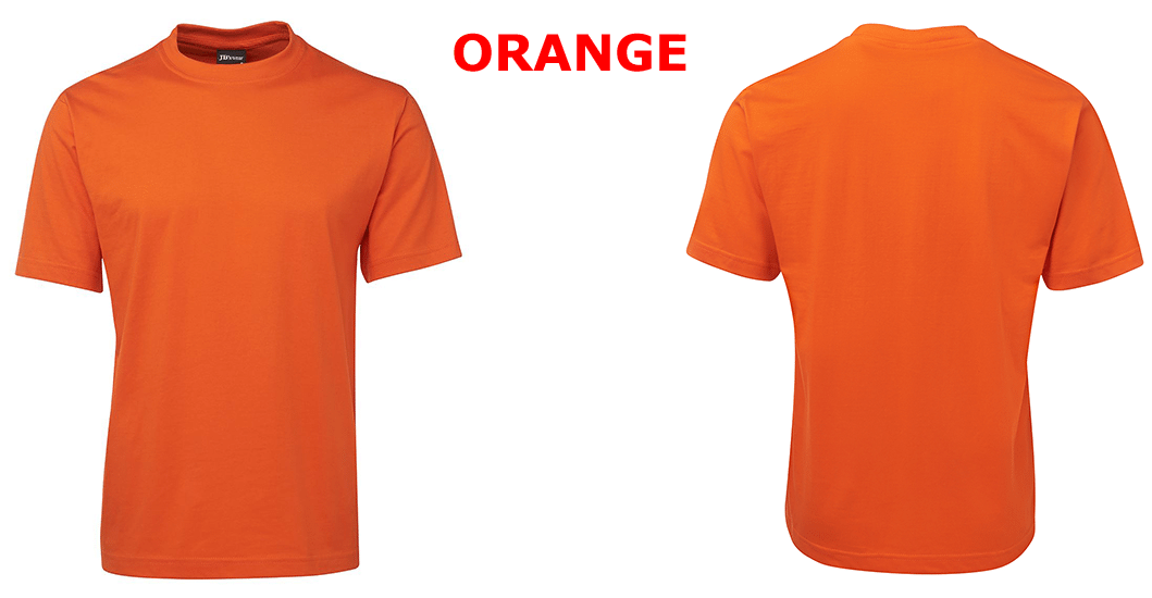 orange t shirt front and back