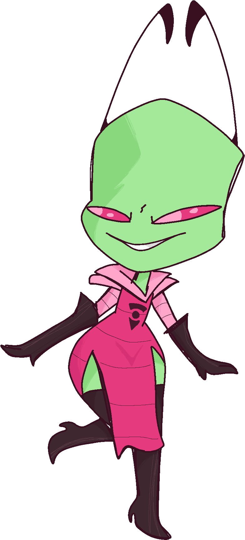 Zim Zam The Spaceman Invader Zim - Cartoon (1100x1810), Png Download