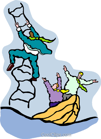 Man Climbing A Rope Ladder Royalty Free Vector Clip (350x480), Png Download