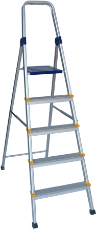 Toyogo 5 Step Aluminium Ladder 7755 - Escadas Botafogo (600x450), Png Download