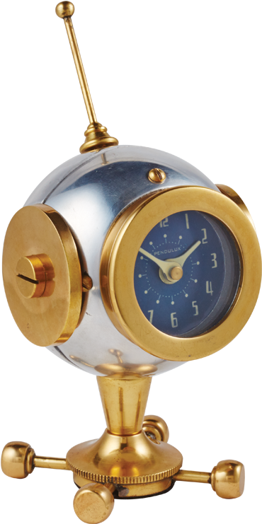 Spaceman Table Clock - Brass (1000x1000), Png Download