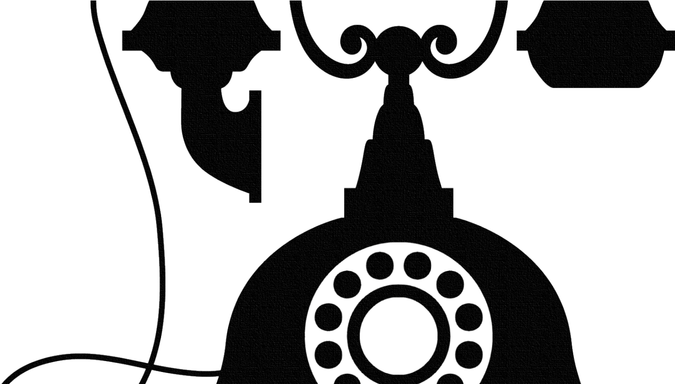 Old Telephone Clipart - Old Phone Silhouette (1366x768), Png Download