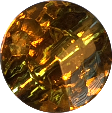 Gold Sparkling Yellow/topaz/amber Glass Button - Gold (476x480), Png Download