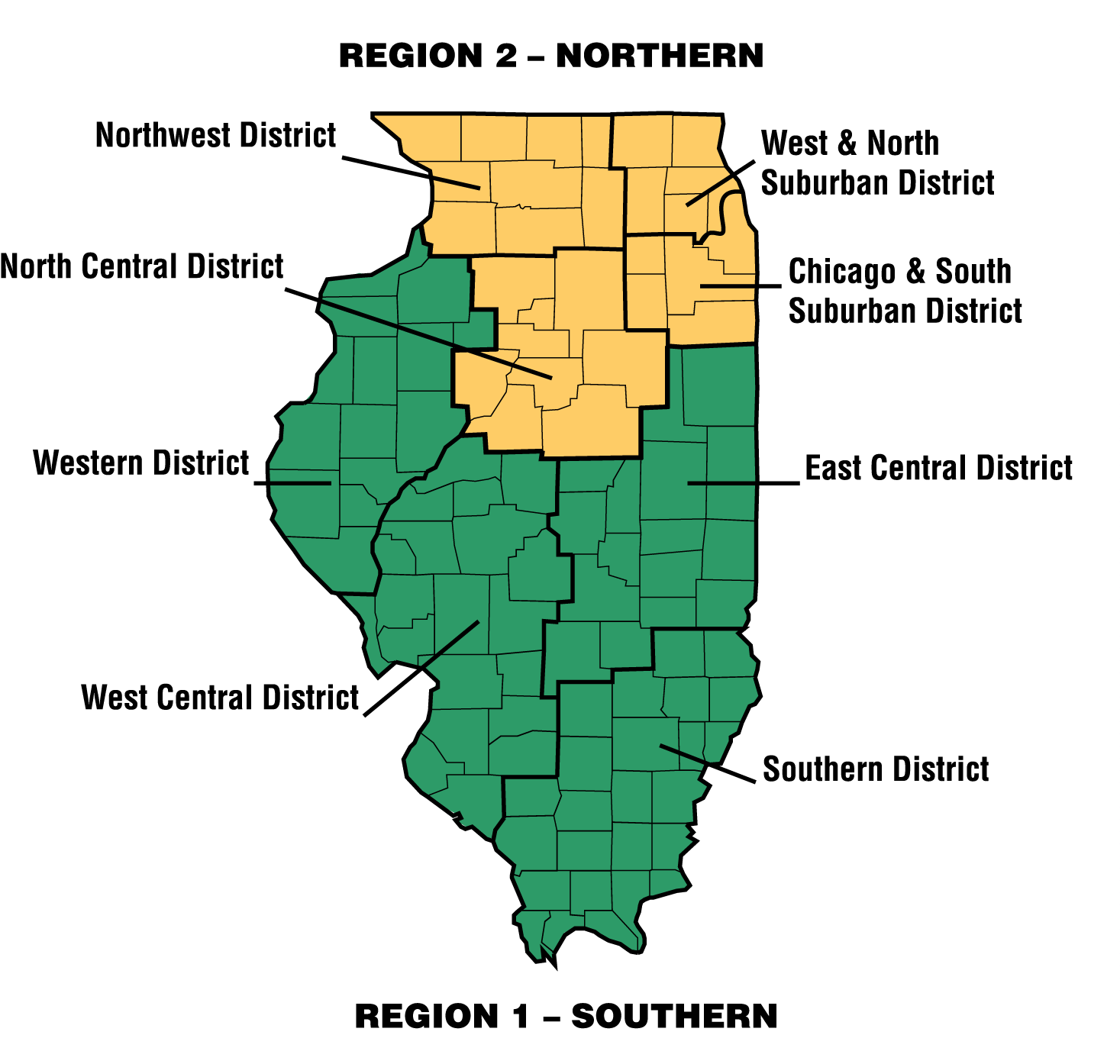 Iacac District Map - Northwest Illinois (1500x1401), Png Download