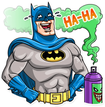 Ha Ha Laugh Lol Smile - Batman Stickers Telegram (360x360), Png Download