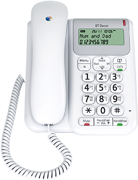 Prev - Bt Decor 1200 Corded Phone - Chalk White (525x402), Png Download