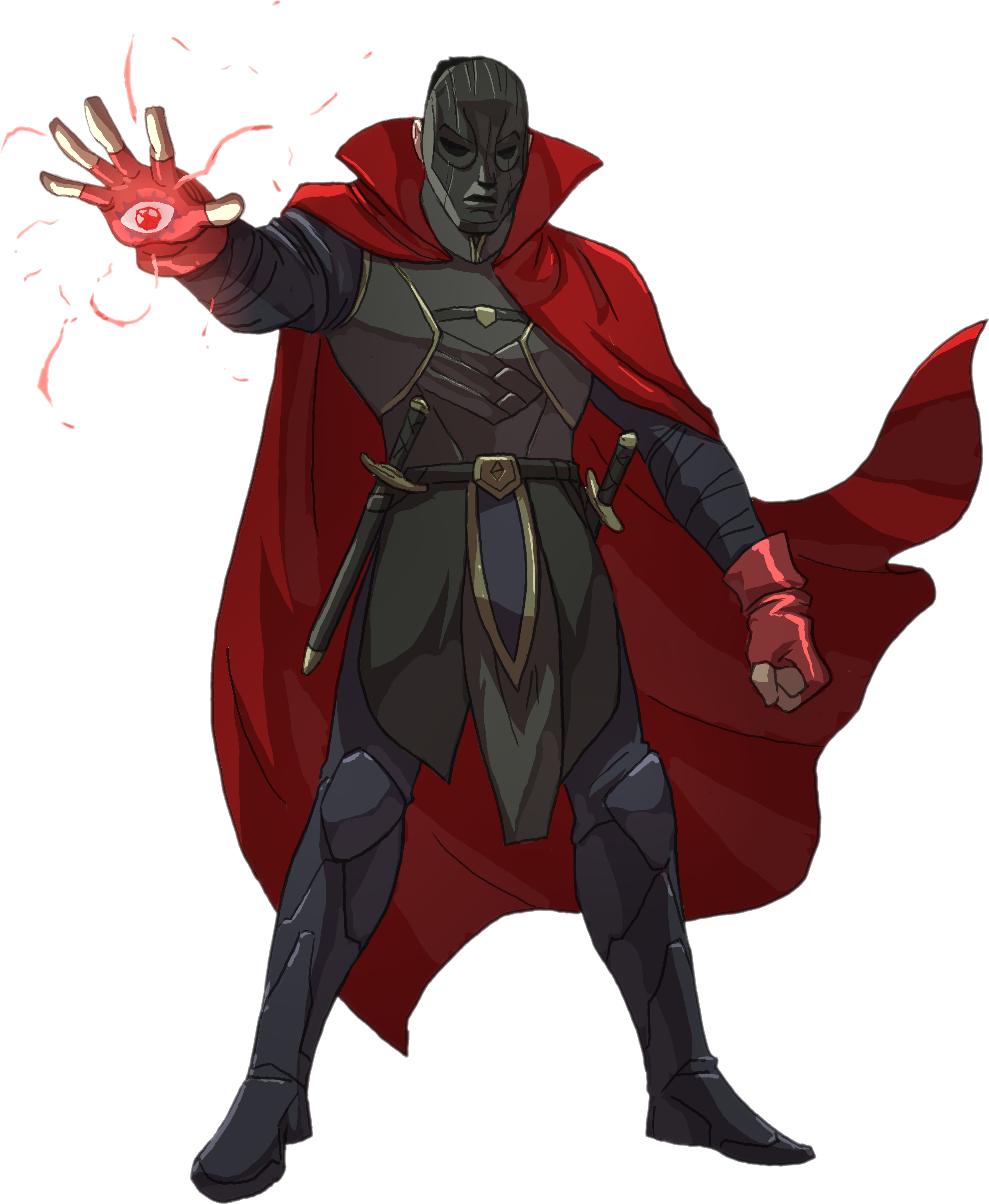 [art] My First Ever D&d Character - D&d Character Warlock (3711x4511), Png Download