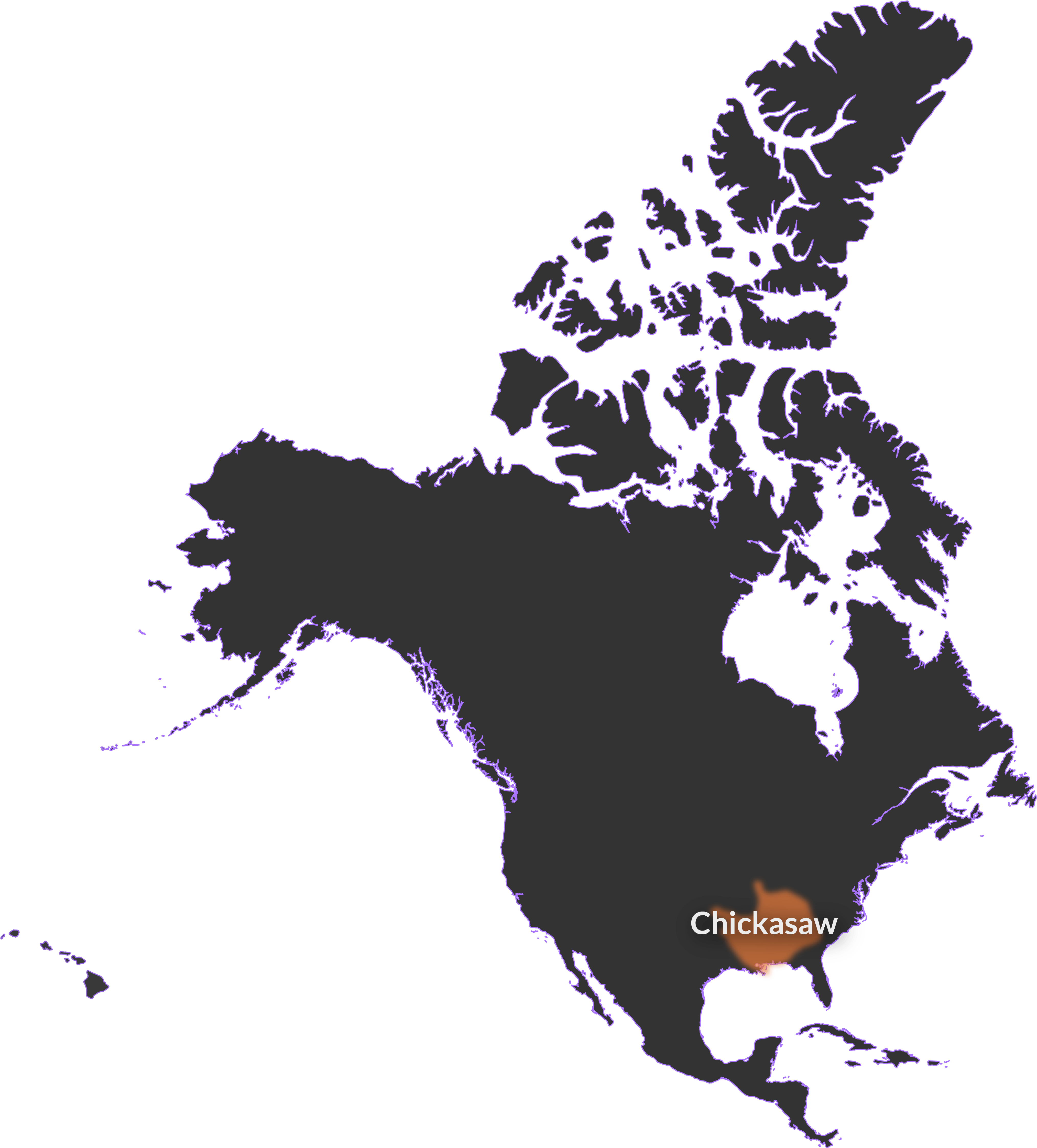 Nation - Chickasaw - America Del Norte Y Sur (4070x4485), Png Download