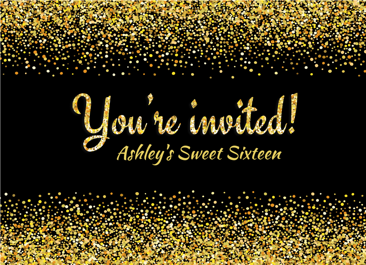 Glitter Birthday Invitation - Birthday (1200x1200), Png Download