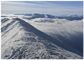 Two Climbers On A Mountain Top In Winter Poster • Pixers® - Snow (400x400), Png Download