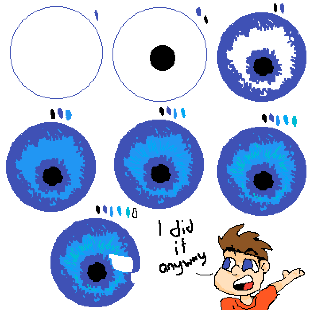 How I Draw Realistic Eyes - Circle (1050x1050), Png Download