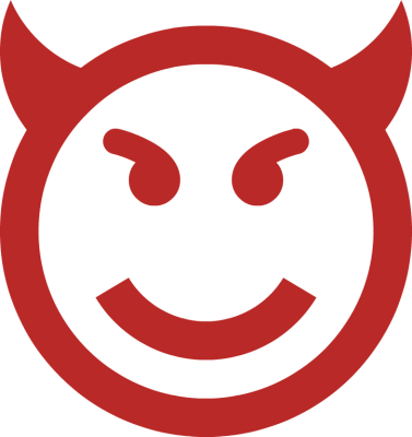 Clipart Info - Black And White Emoji Evil (377x400), Png Download